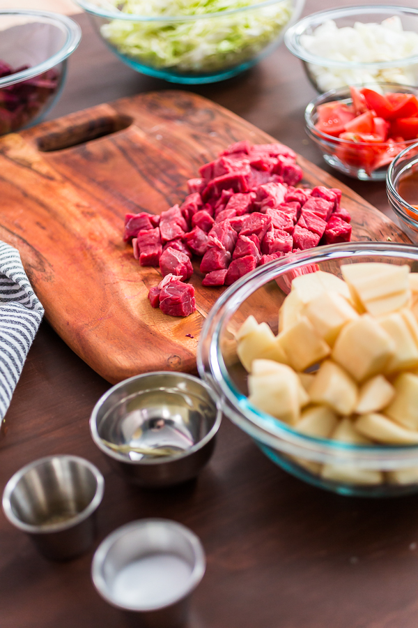 Beet soup - Arina Photography Preparing ingredients to cook borscht soup.