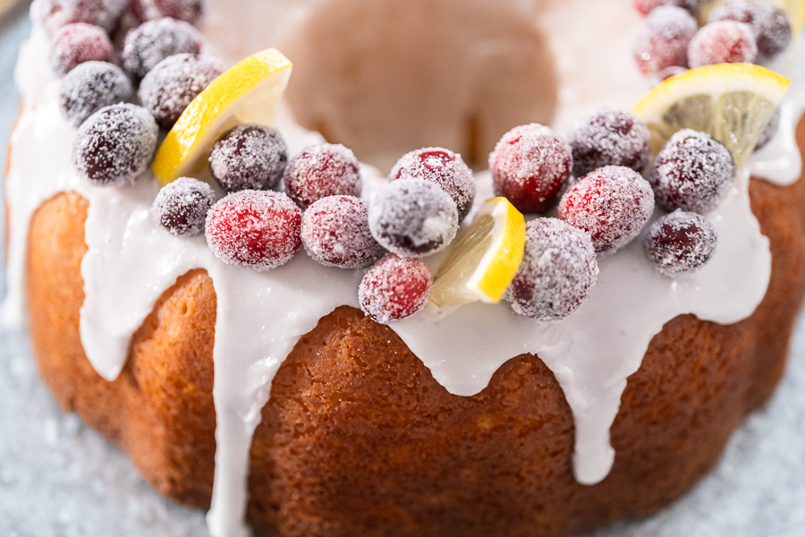 Delicious Christmas Bundt Cake Recipe with Sugared Cranberries