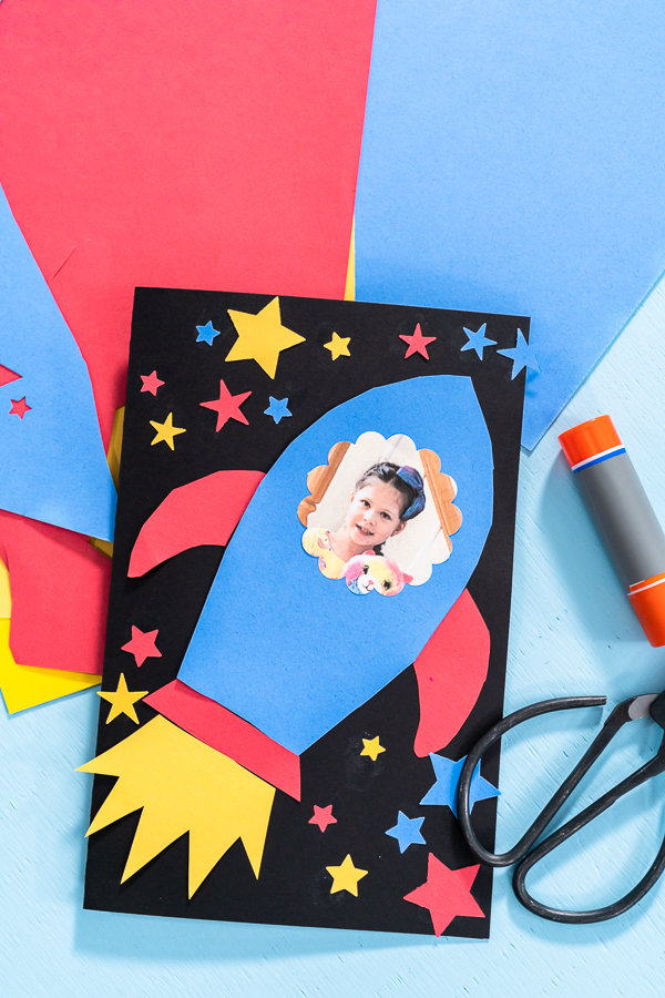 Hand made Father's day card from color construction paper.