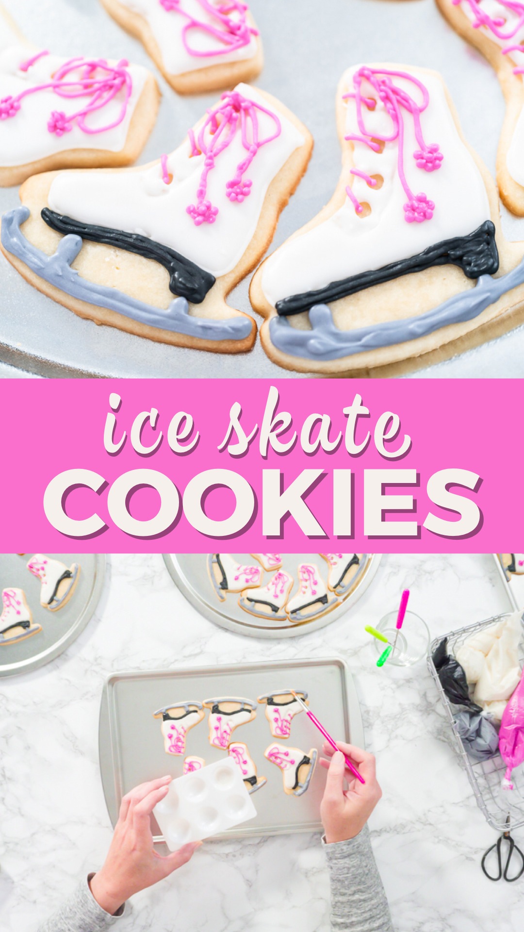 Ice skate cookies