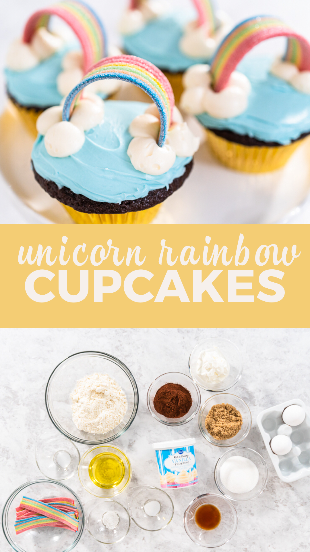 Unicorn Rainbow Cupcakes