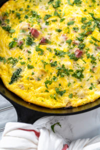 Spinach and ham frittata