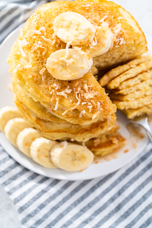 Coconut banana pancakes