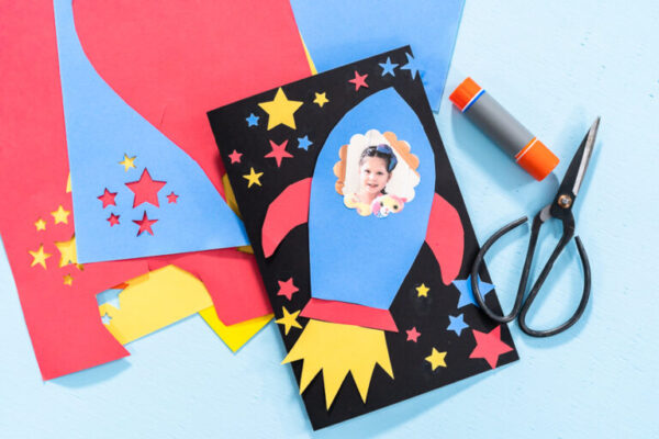 Hand made Father's day card from color construction paper.