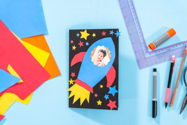 Hand made Father's day card from color construction paper.