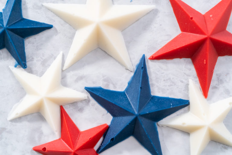 Homemade star-shaped chocolates