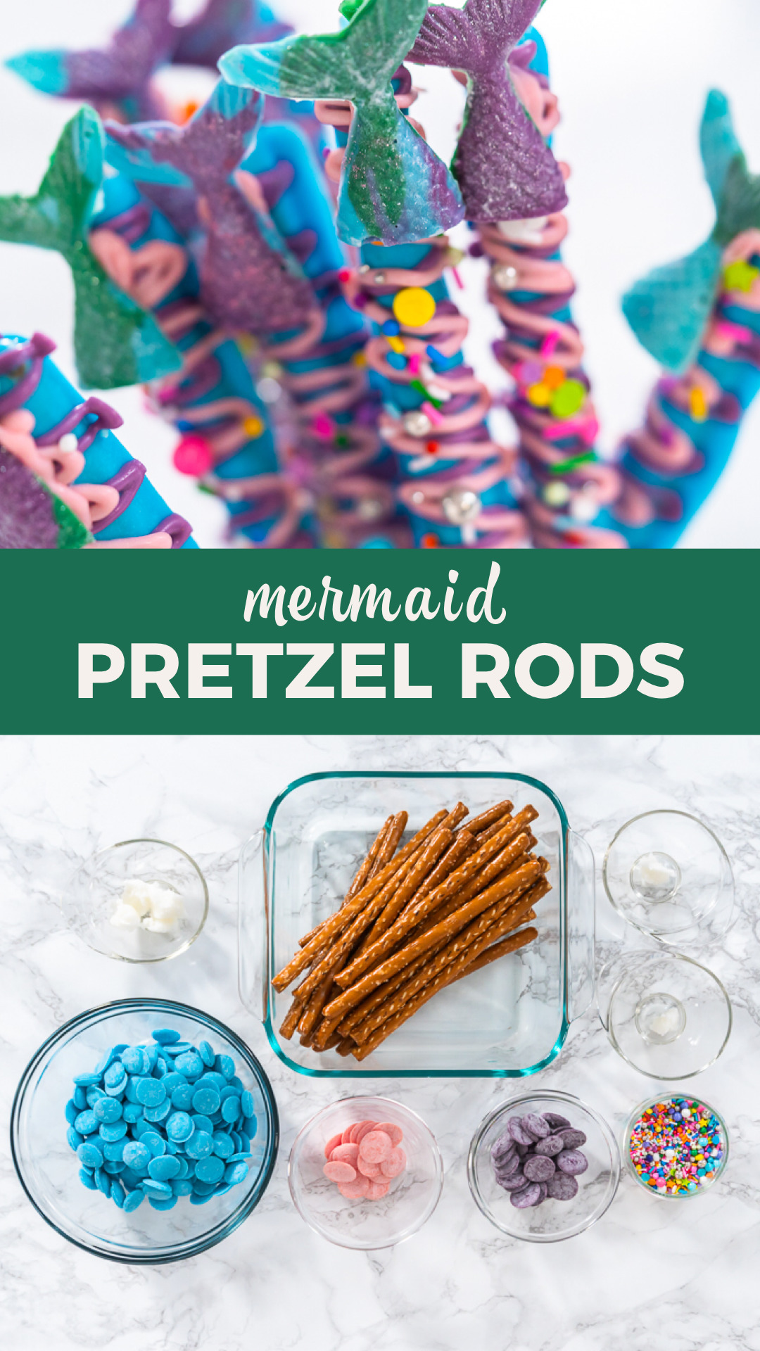 Mermaid pretzel rods