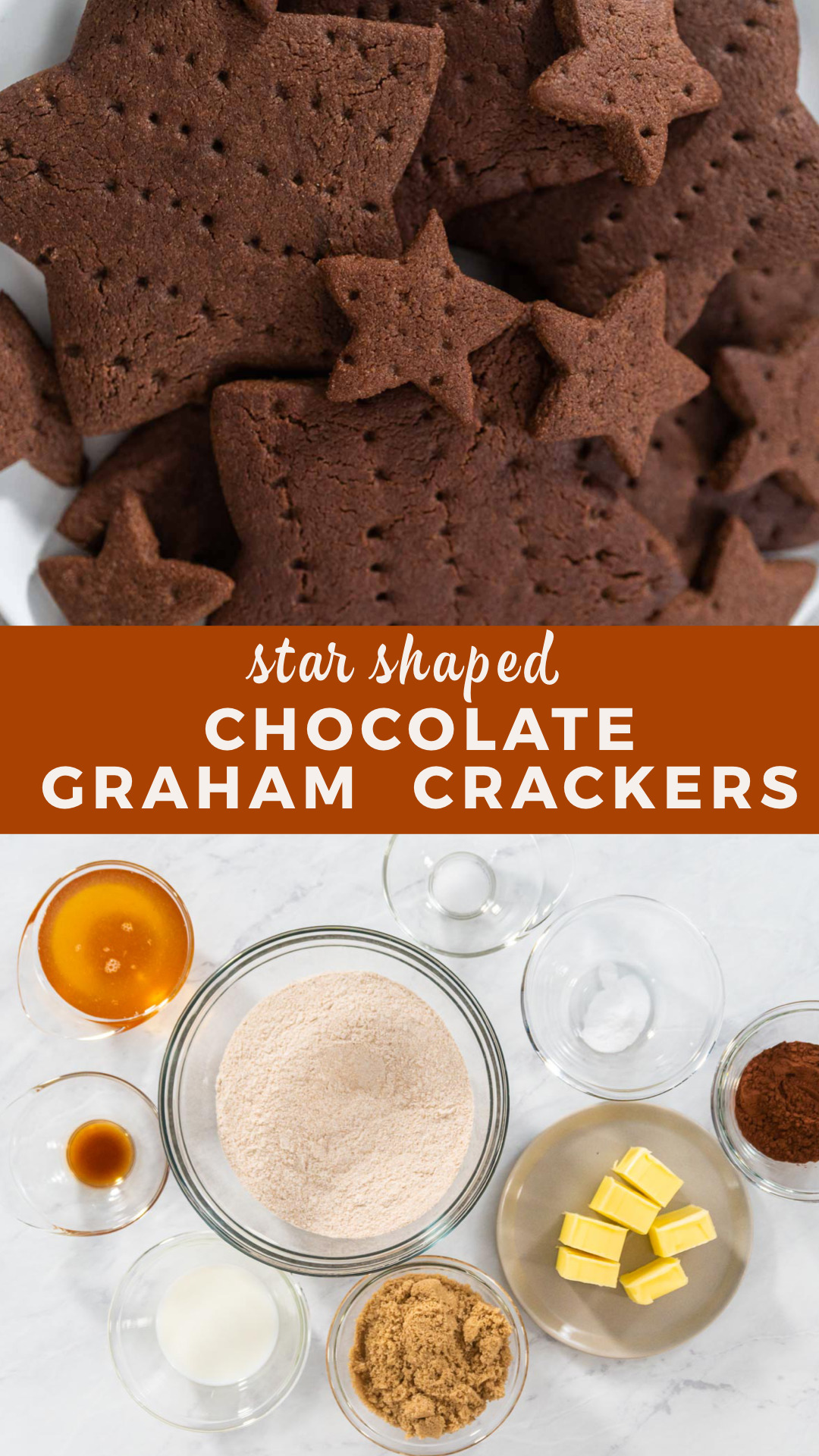Star-shaped chocolate graham crackers