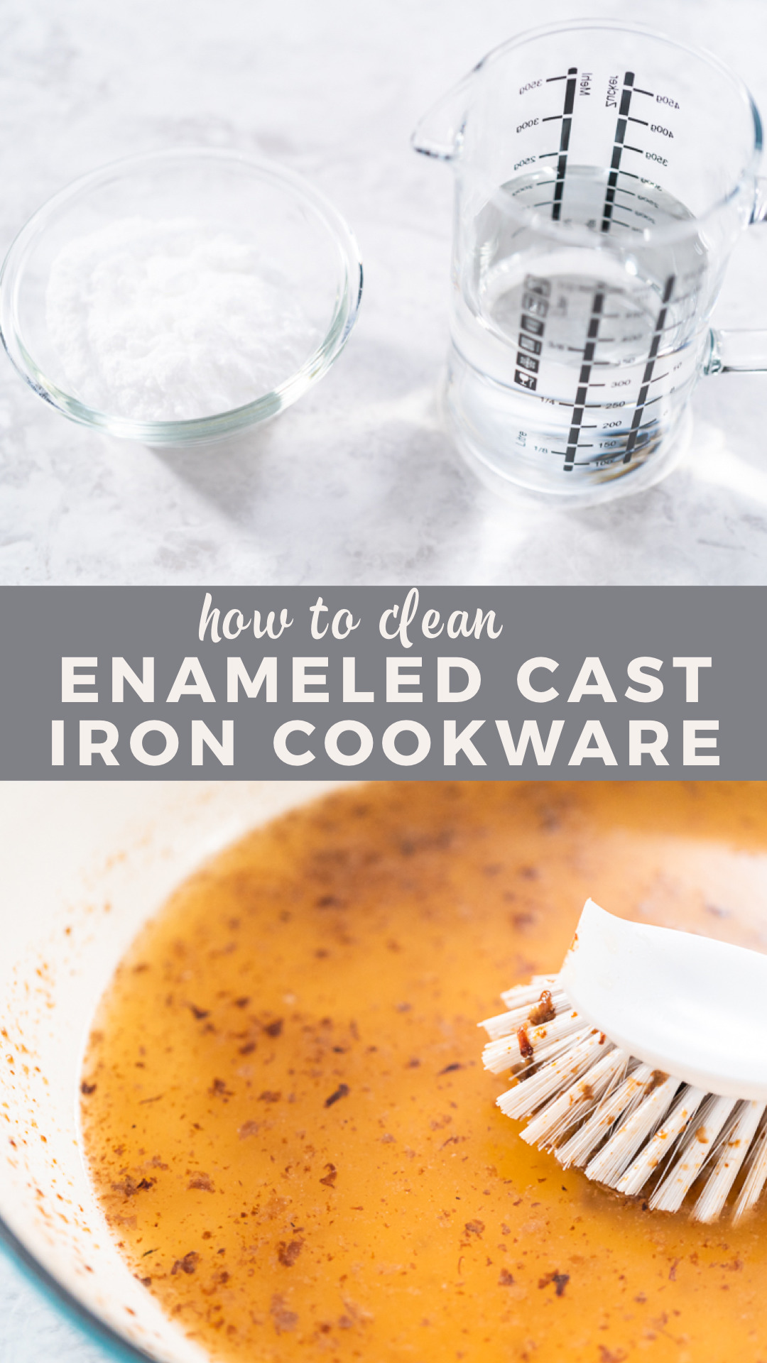 How to clean enameled cast iron cookware