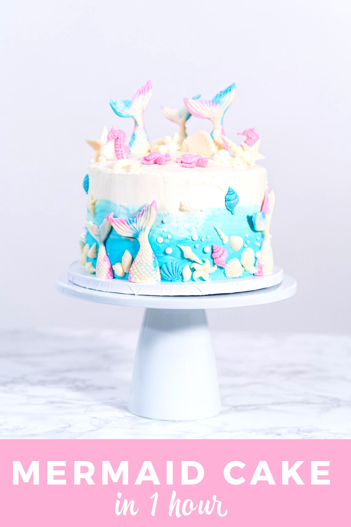 Mermaid 3 layer cake in 1 hour