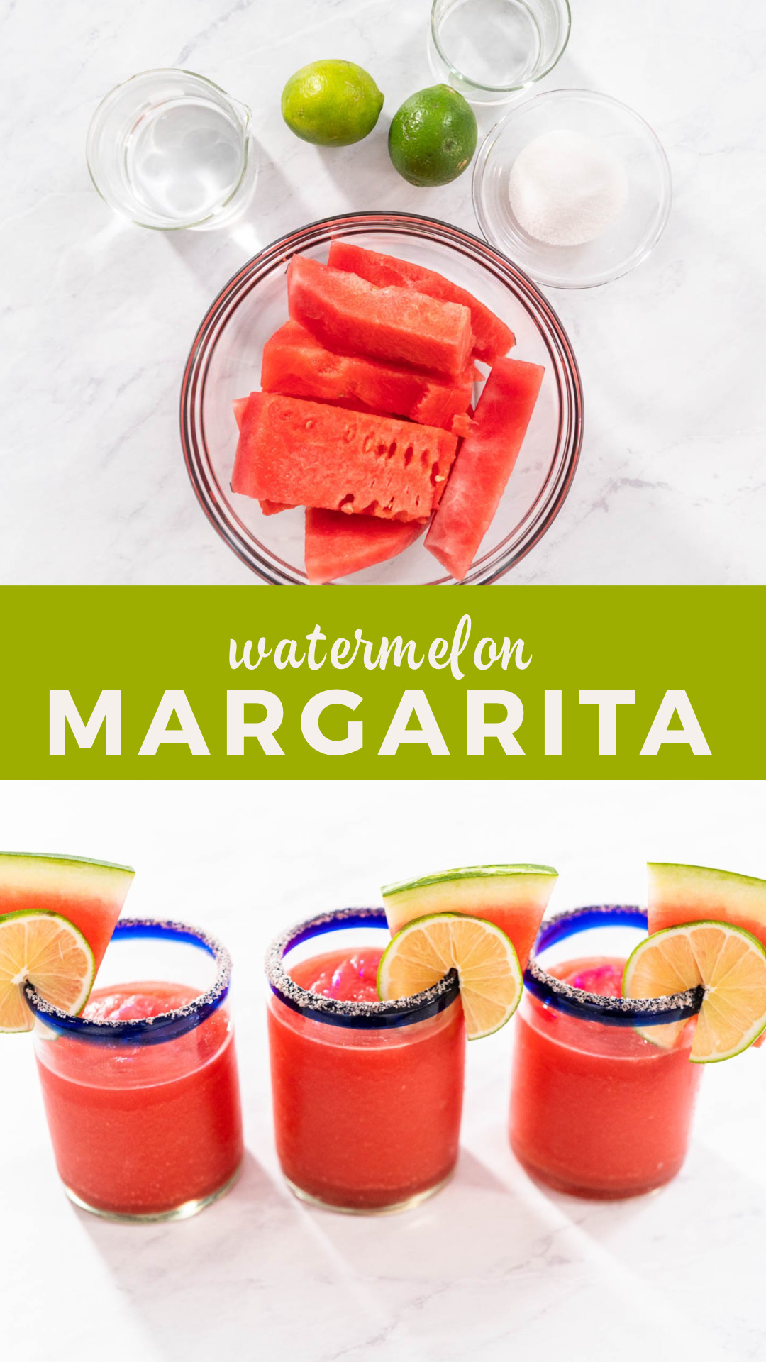 Watermelon margarita with frozen watermelon