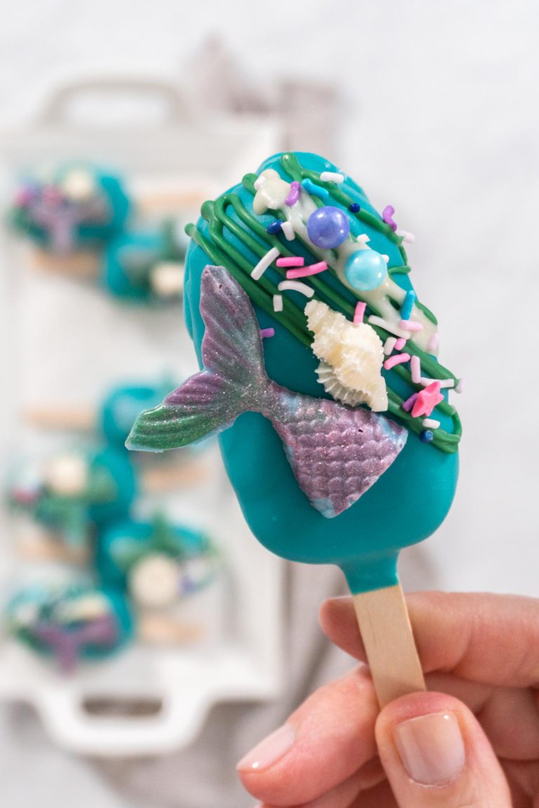 Mermaid cake popsicles