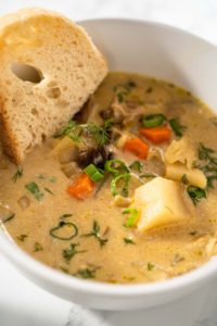 Creamy wild mushroom soup