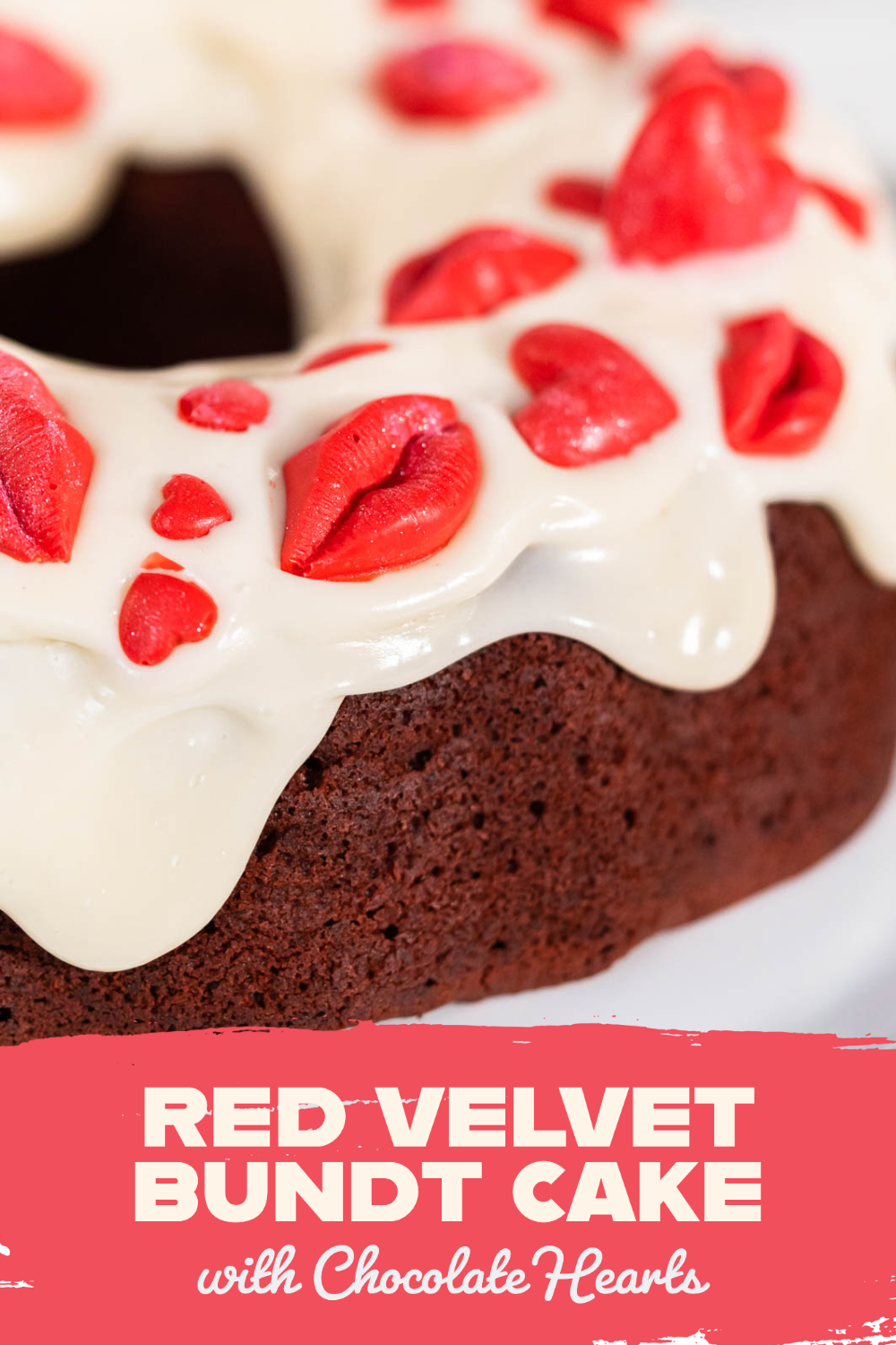Red Velvet Bundt Cake with Chocolate Hearts