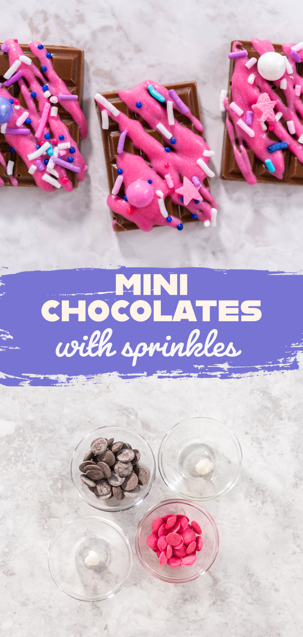Mini chocolates with sprinkles