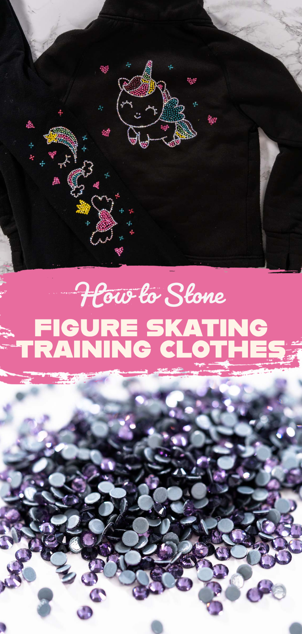 DIY rhinestone figure skating practice outfits