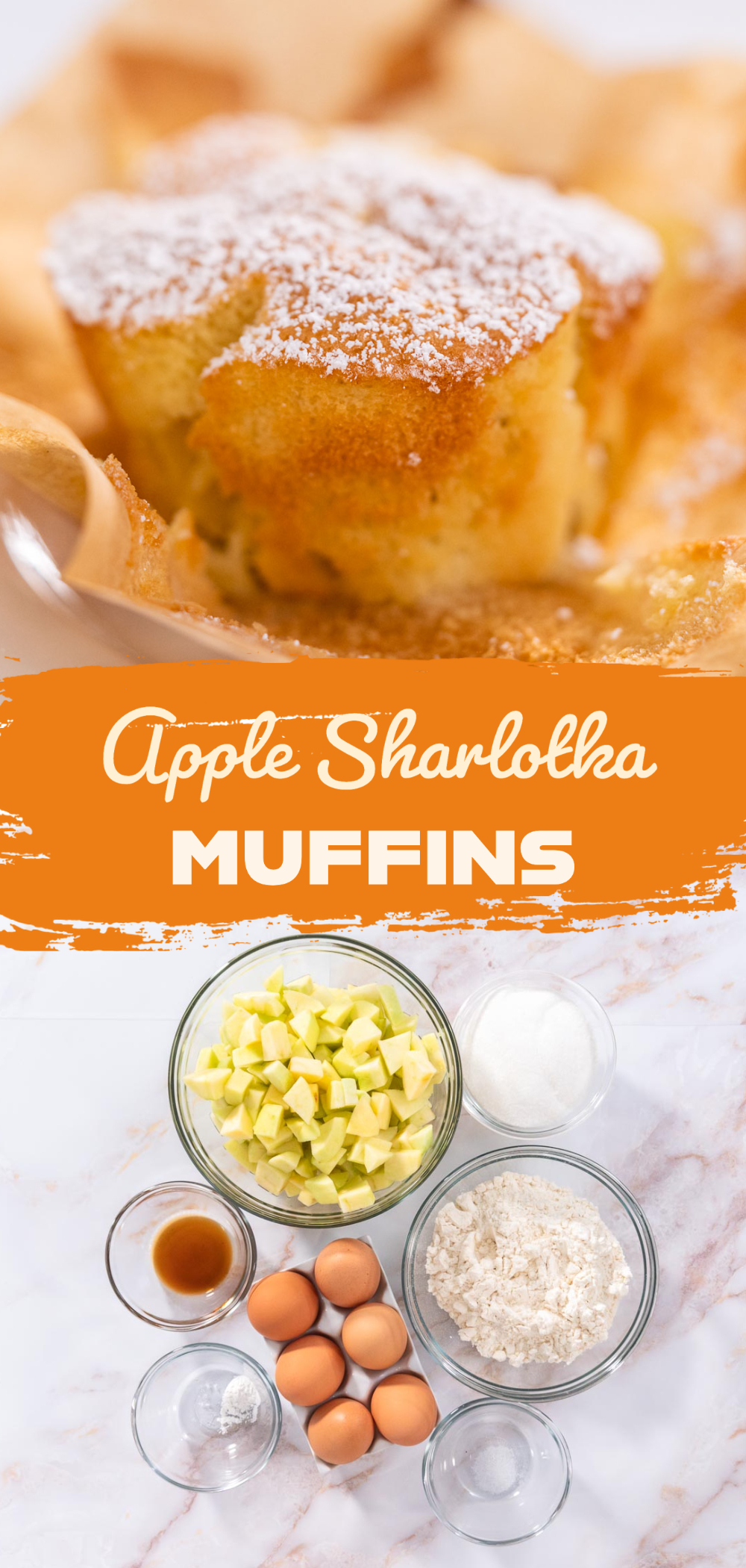 Apple Sharlotka muffins