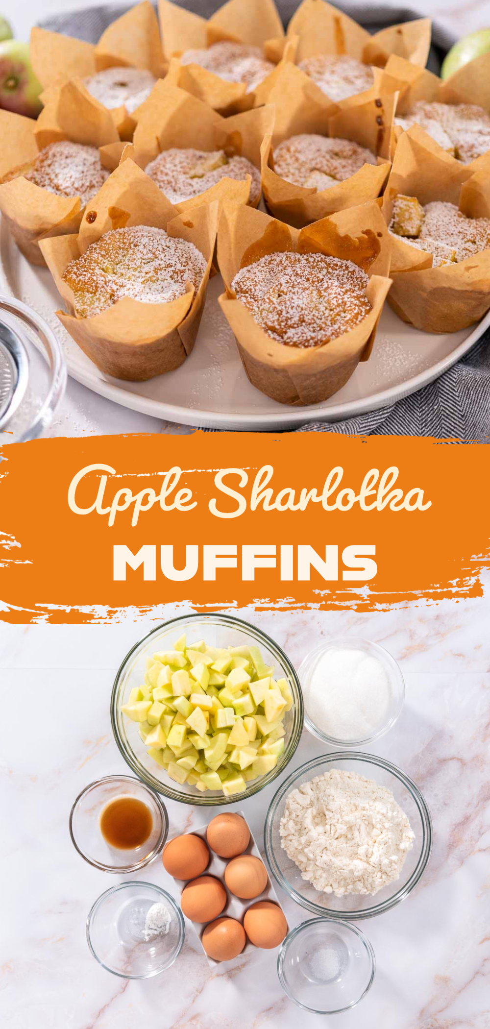 Apple Sharlotka muffins