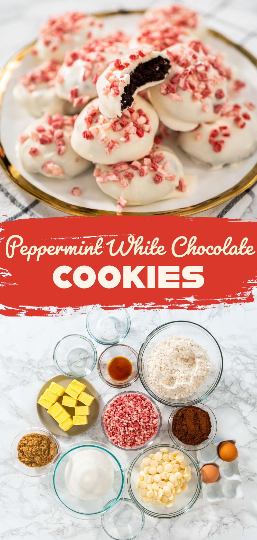 Holiday Peppermint White Chocolate Cookies