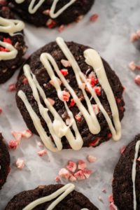 Chocolate Cookies with Peppermint Chips