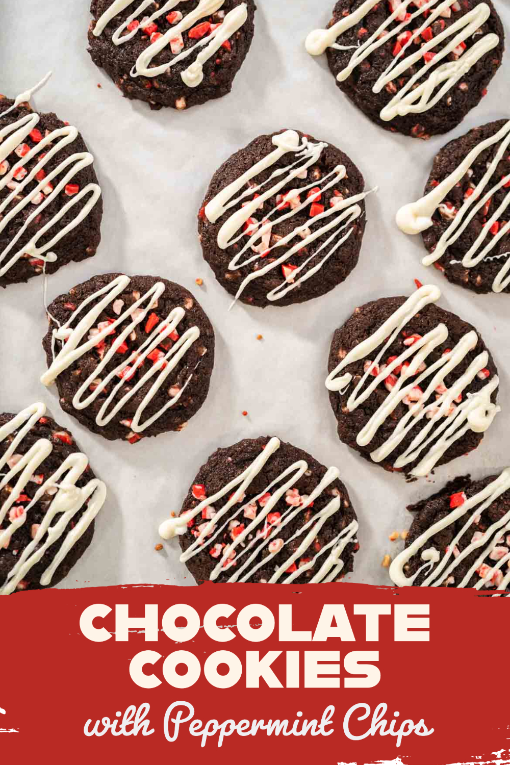 Chocolate Cookies with Peppermint Chips