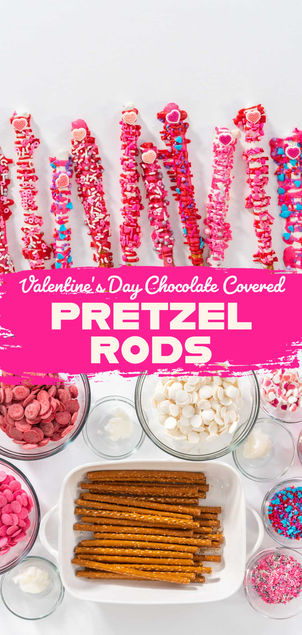 Valentine\'s Day Chocolate Covered Pretzel Rods