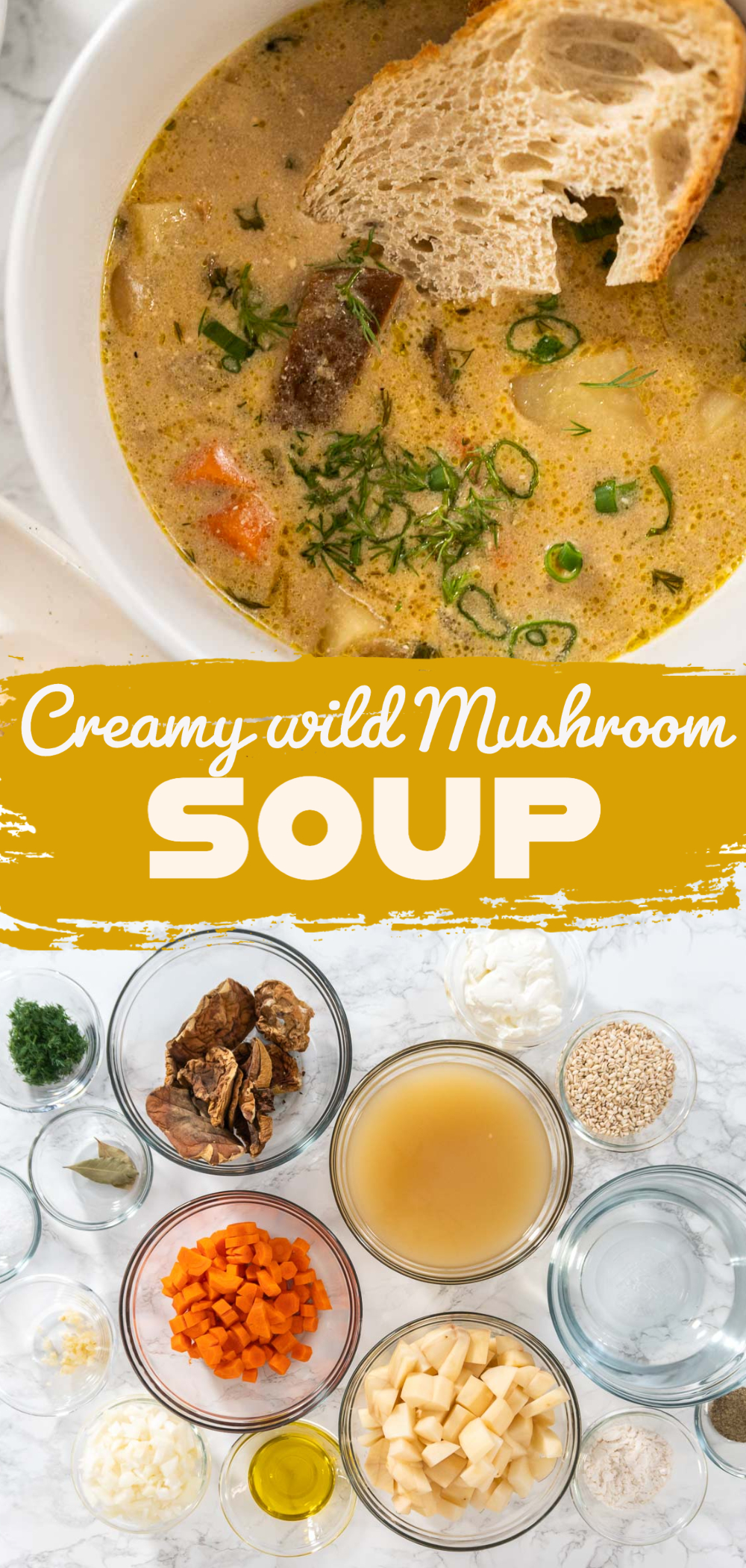Creamy wild mushroom soup