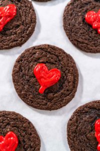 Chocolate Cookies with Chocolate Hearts