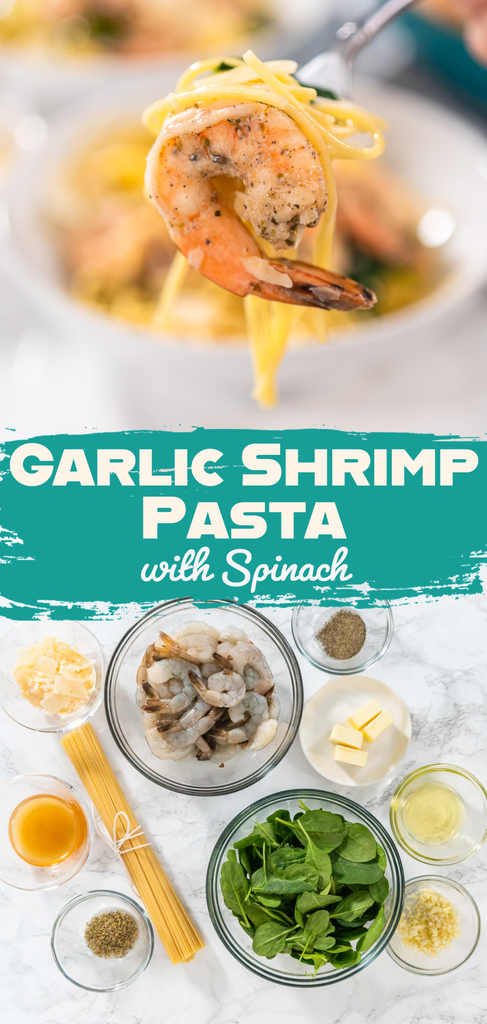 Garlic Shrimp Pasta with Spinach