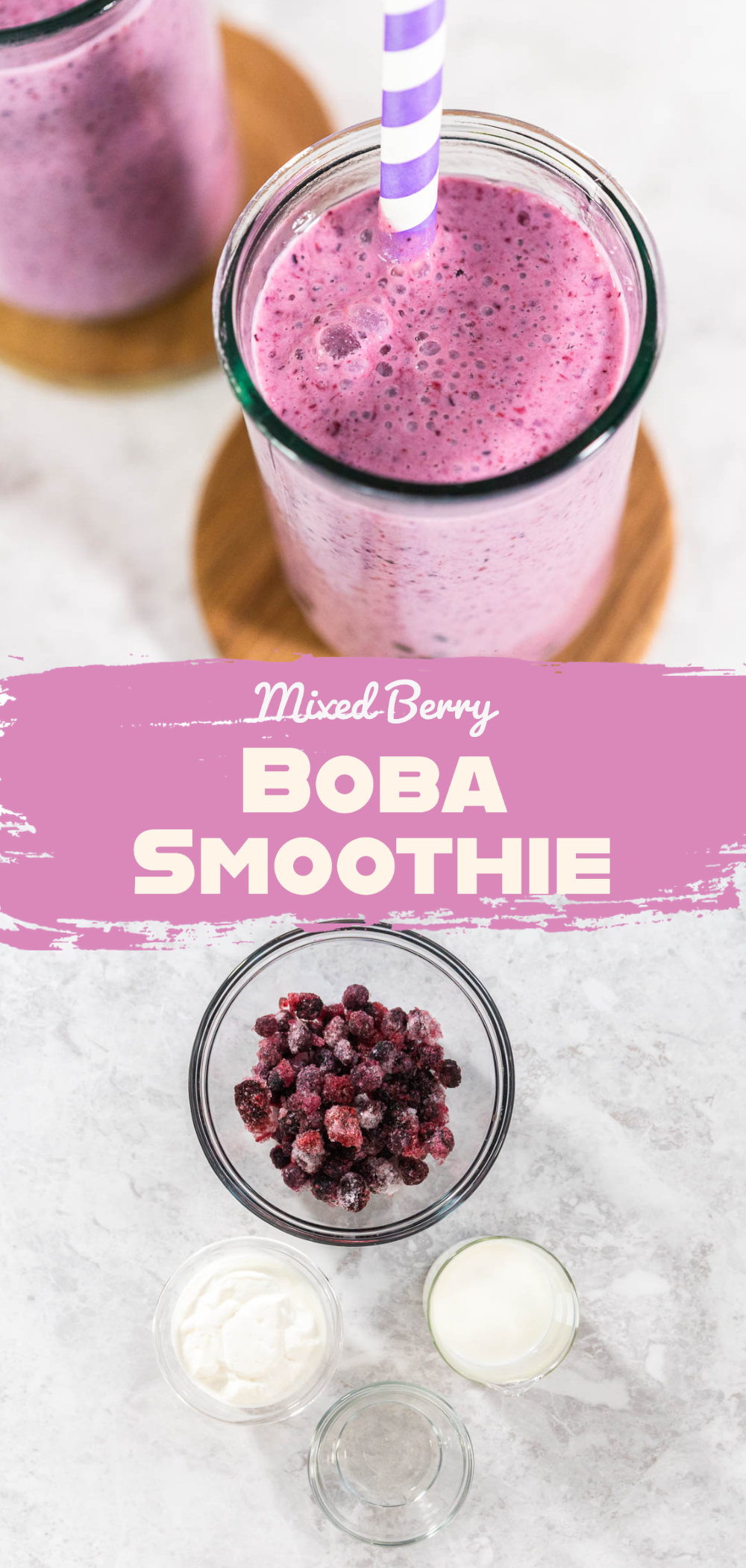 Mixed Berry Boba Smoothie