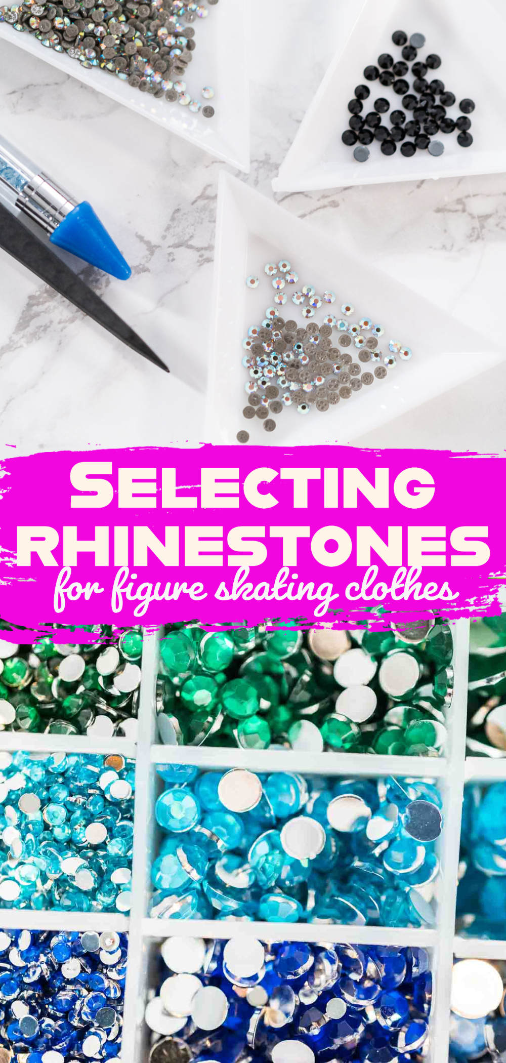 Selecting rhinestones for figure skating clothes