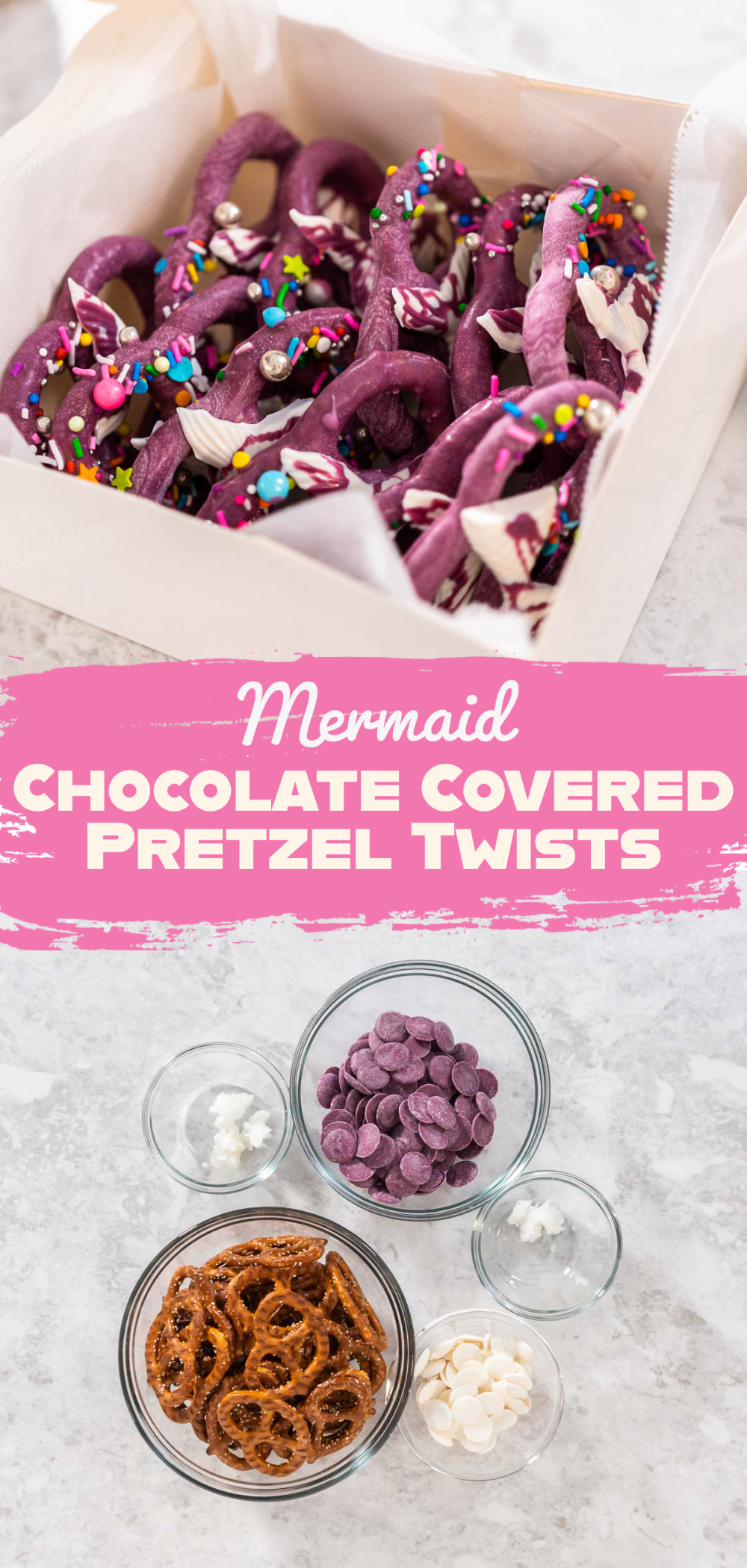 Mermaid Chocolate Covered Pretzel Twists