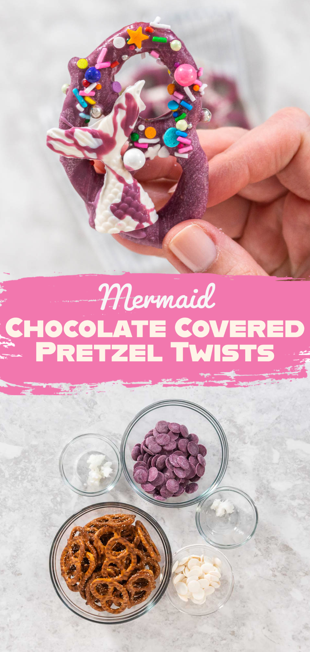 Mermaid Chocolate Covered Pretzel Twists