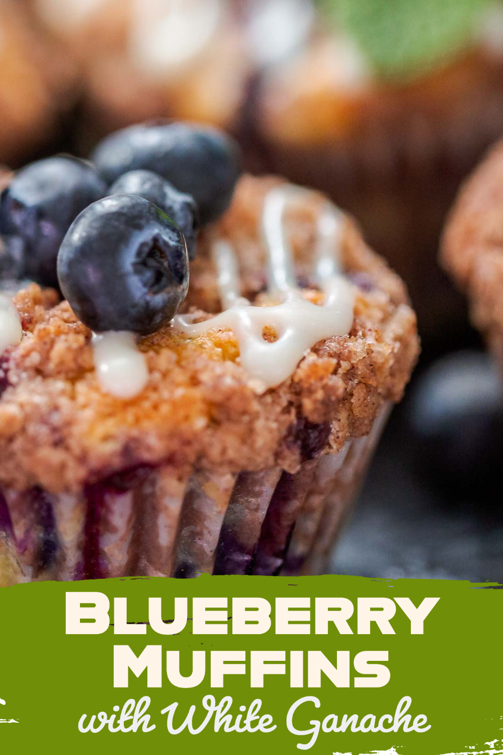 Blueberry Muffins with White Ganache
