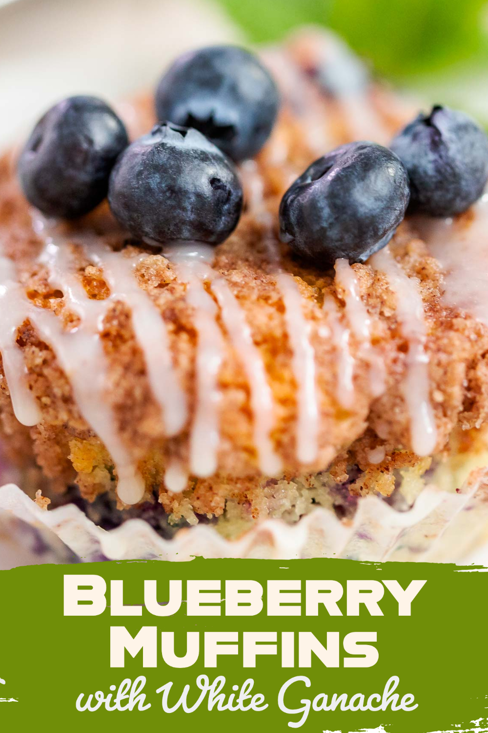 Blueberry Muffins with White Ganache