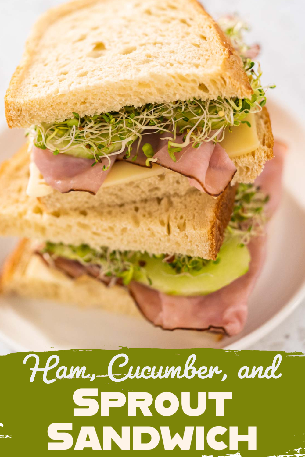 Ham, Cucumber, and Sprout Sandwich