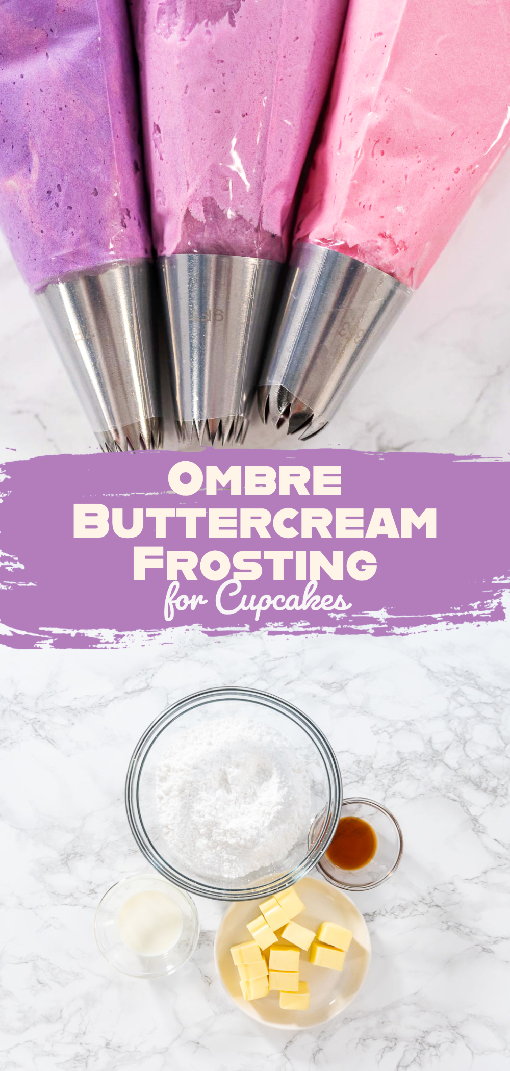 Ombre Buttercream Frosting for Cupcakes