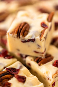 White Chocolate Cranberry Pecan Fudge