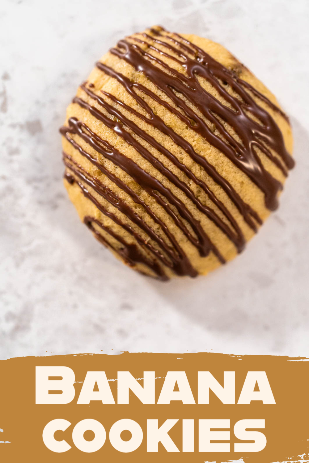 Banana cookies with chocolate drizzle