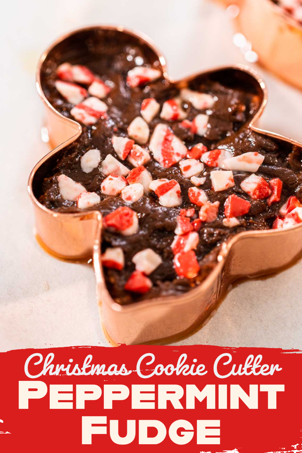 Christmas Cookie Cutter Peppermint Fudge