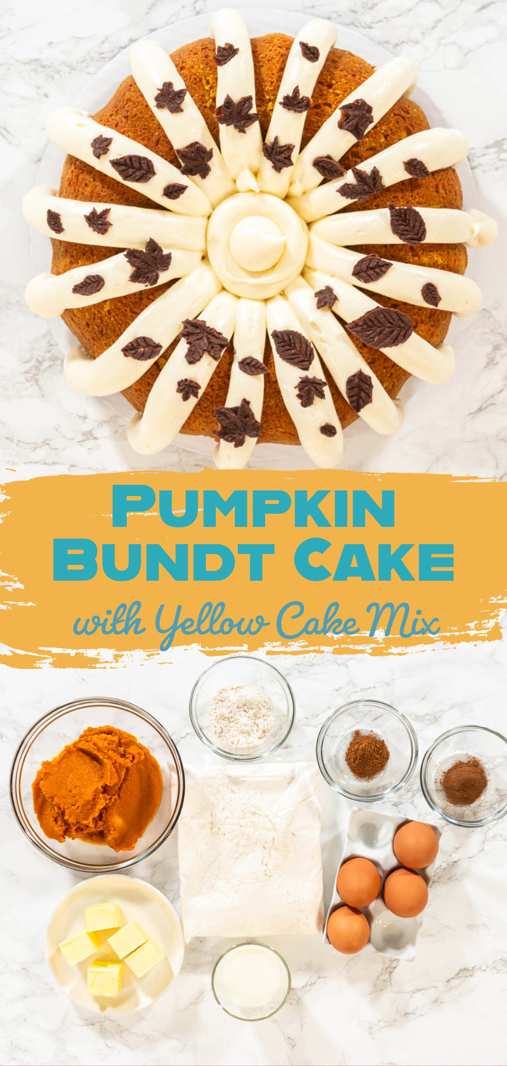 Pumpkin Bundt Cake with Yellow Cake Mix