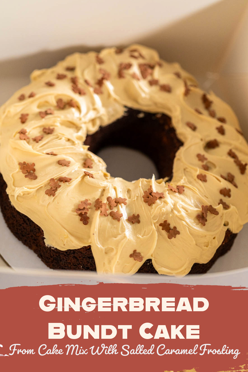 Gingerbread Bundt Cake From Cake Mix With Salted Caramel Frosting