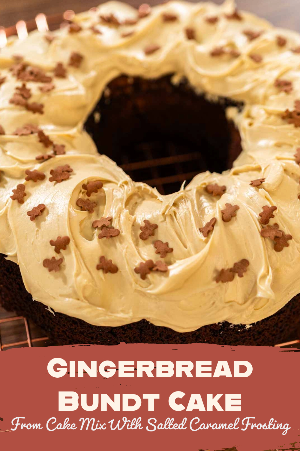 Gingerbread Bundt Cake From Cake Mix With Salted Caramel Frosting