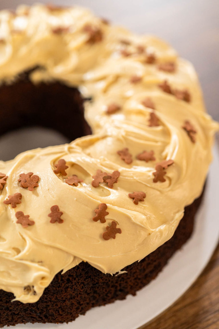 Gingerbread Bundt Cake From Cake Mix With Salted Caramel Frosting