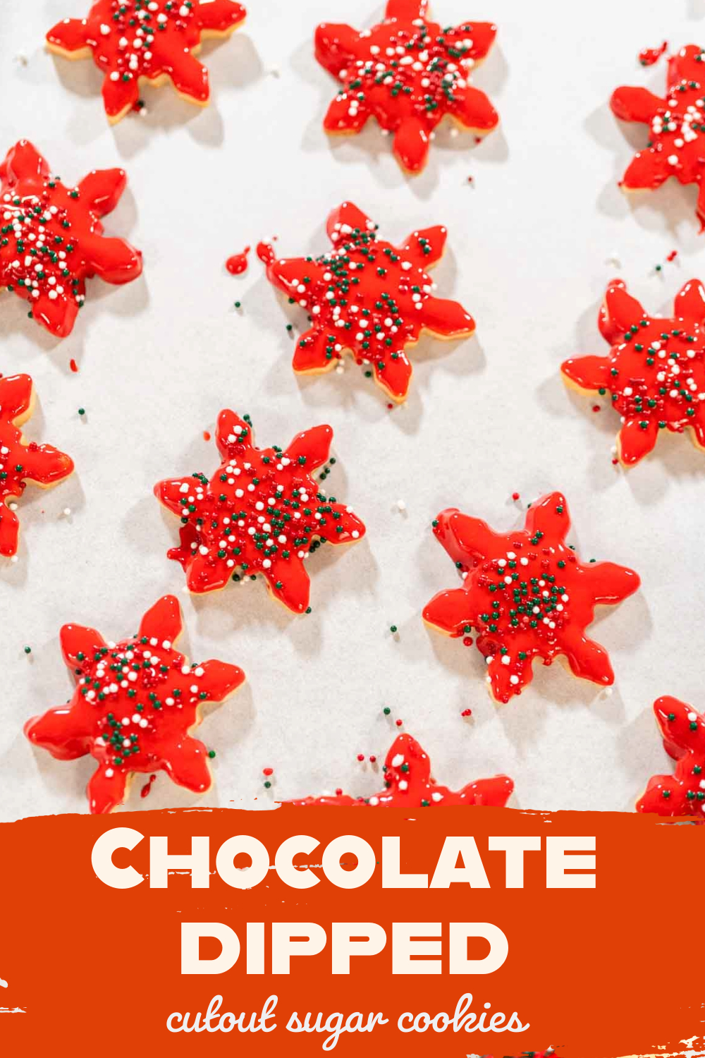 Chocolate-dipped cutout sugar cookies