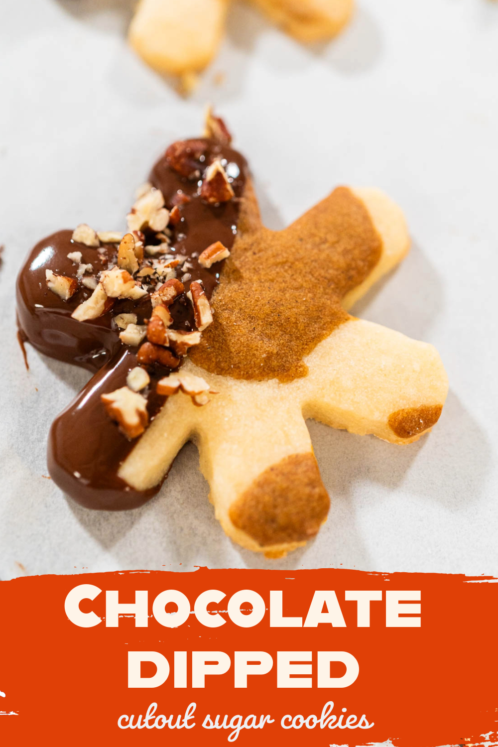 Chocolate-dipped cutout sugar cookies