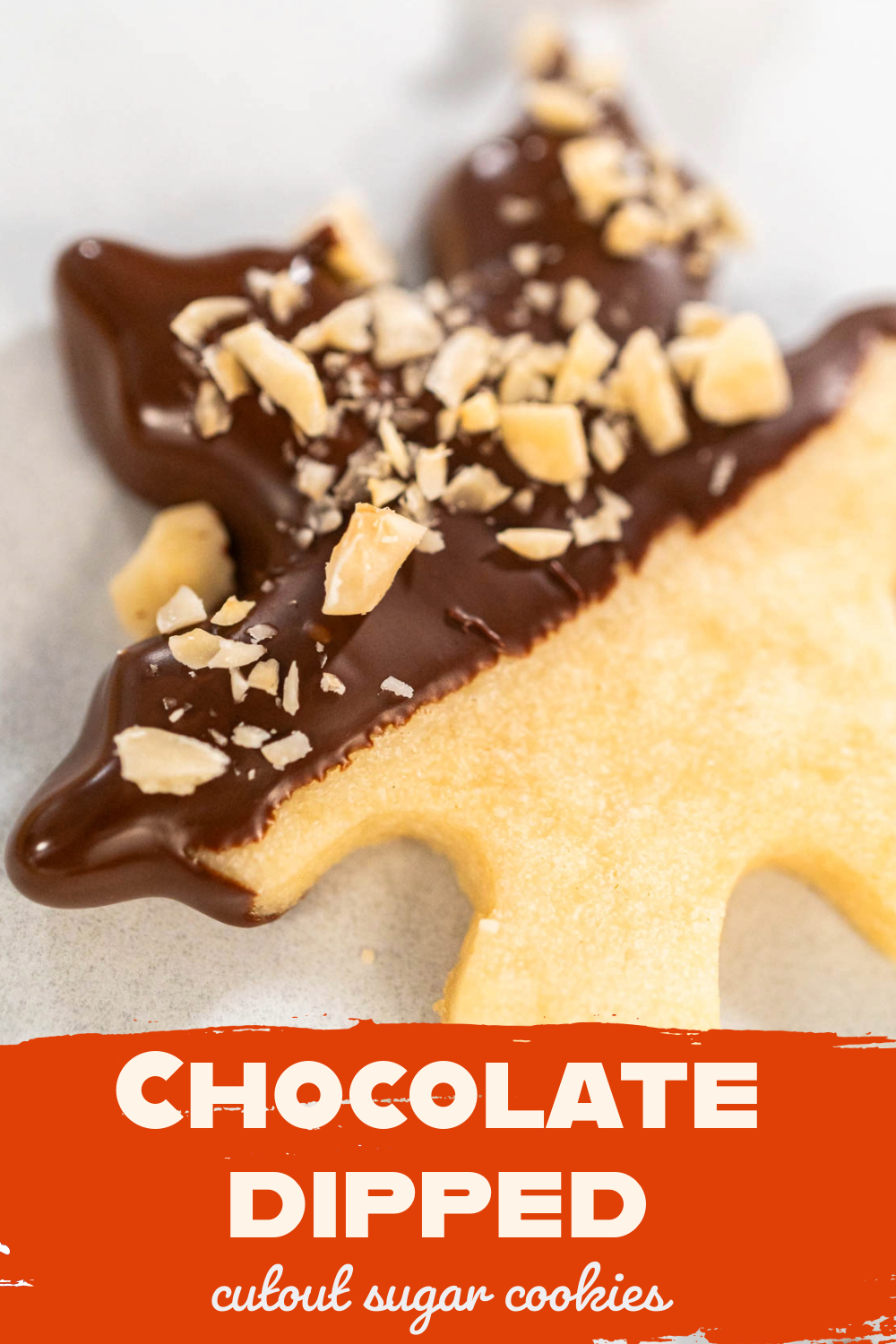 Chocolate-dipped cutout sugar cookies