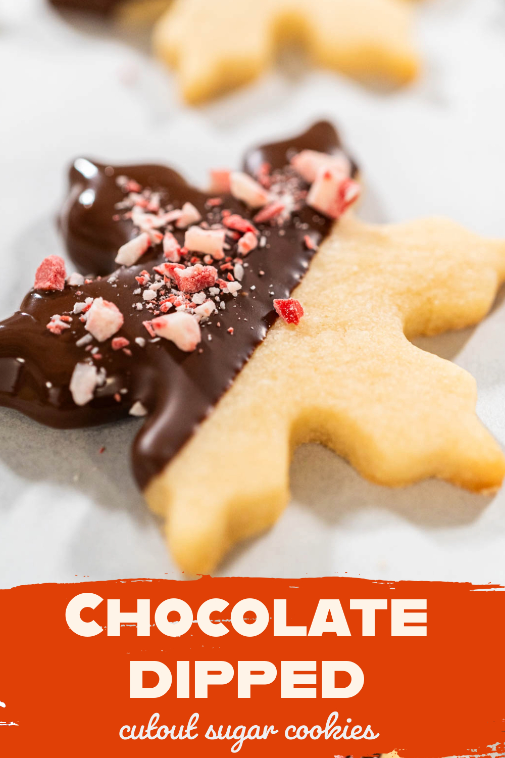 Chocolate-dipped cutout sugar cookies