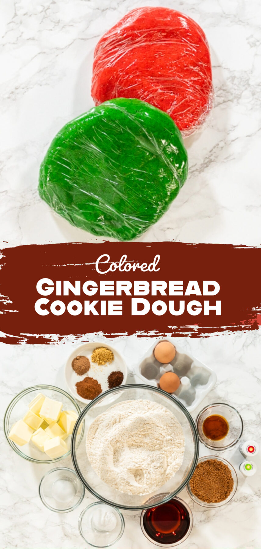 Colored Gingerbread Cookie Dough