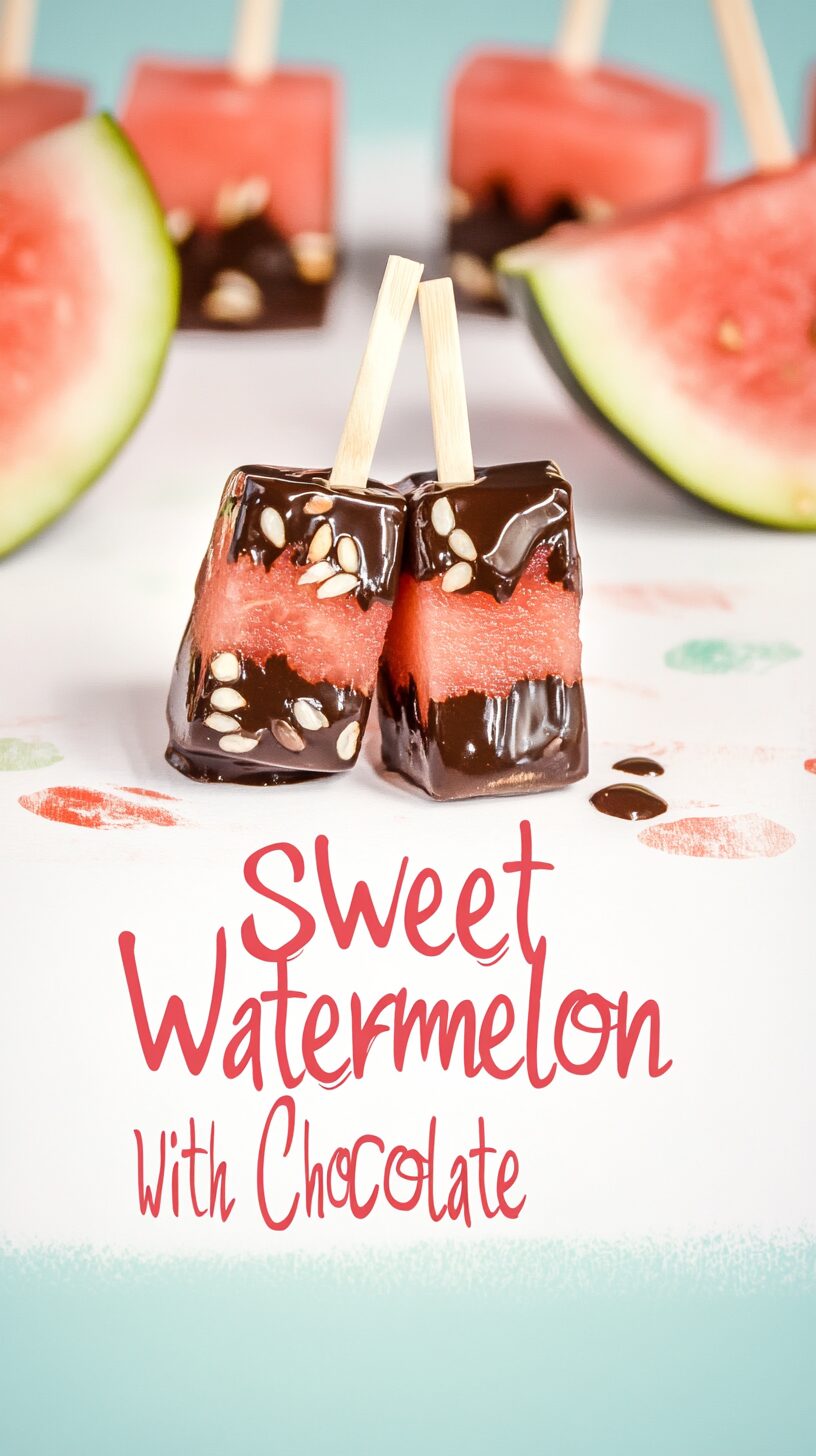 Watermelon Bites Dipped in Chocolate – Easy No-Bake Summer Dessert for Kids & Parties